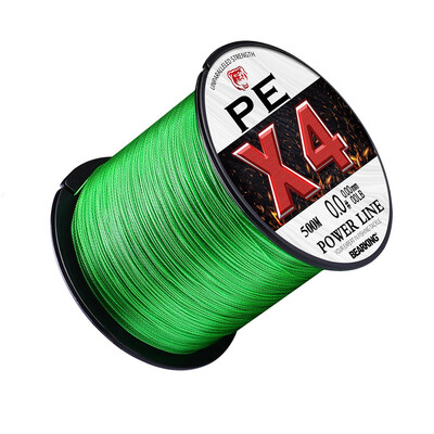 Шнур Bearking PE X4, 0,12мм, 10LB, 500м, Green